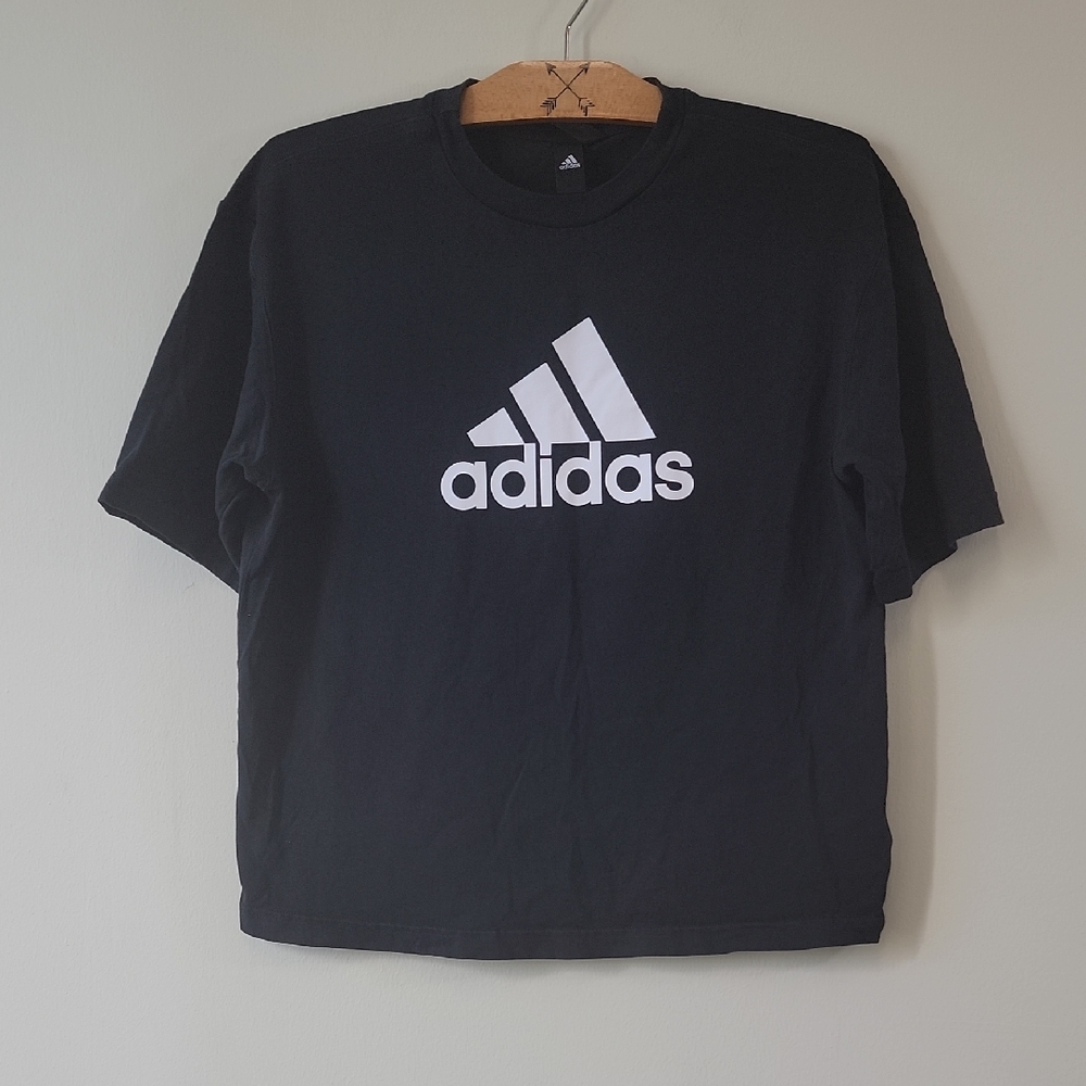 Adidas Women's Black Tee with White Logo